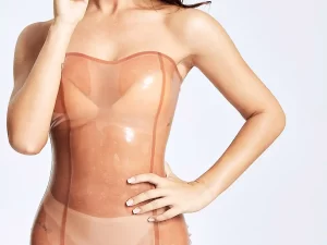 Latex Simple Tube Top Mini Dress