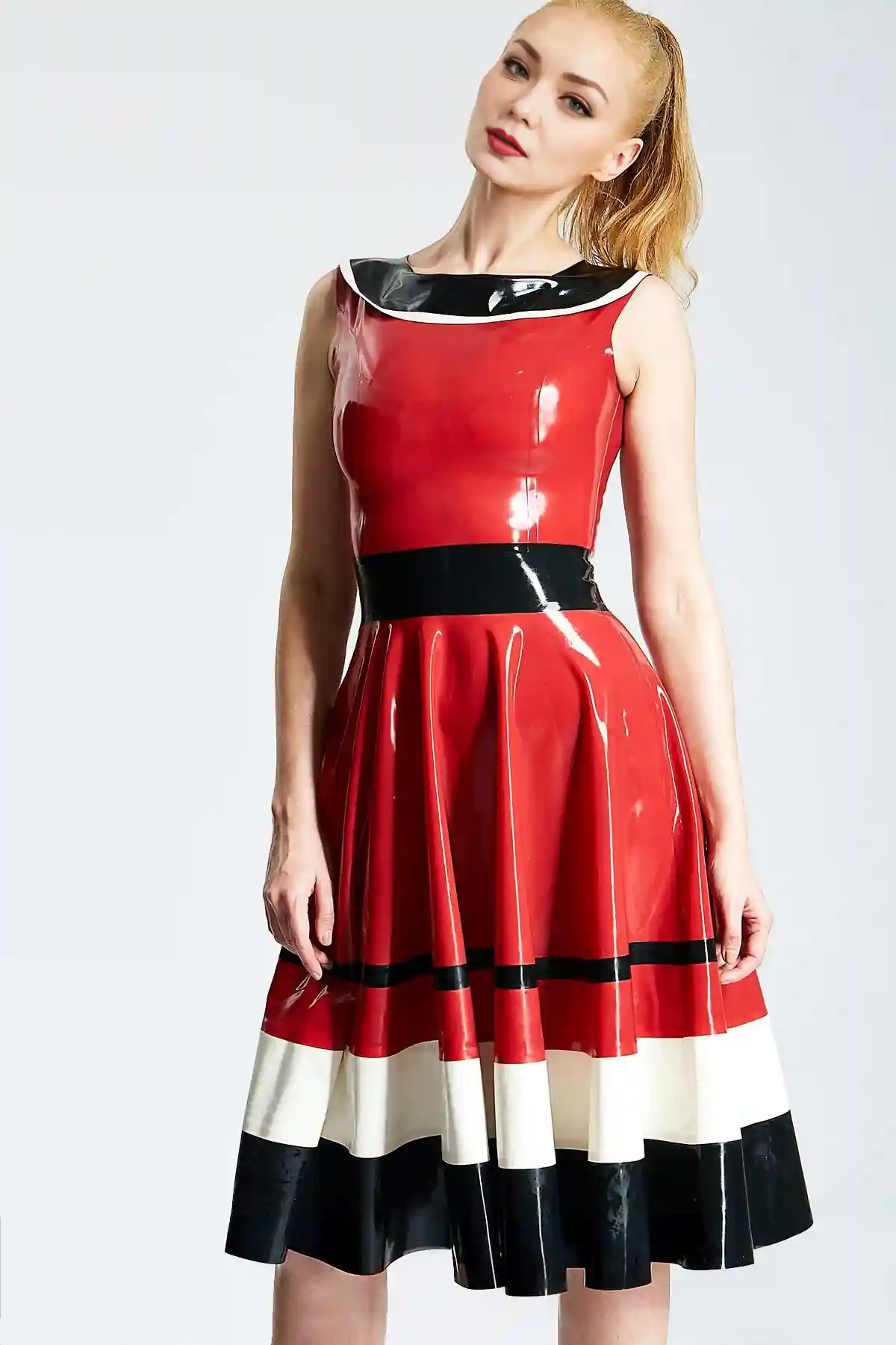 Latex Horizontally Yours Full-Skirt Dress