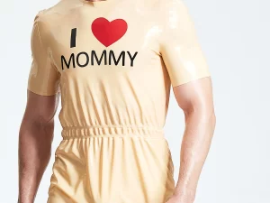 Latex Male Mommys Boy Neck Entry Sleepsuit