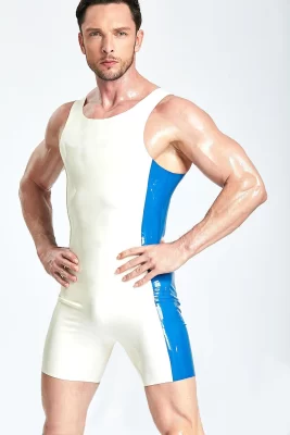 Latex Male Tank Top Gym Suit