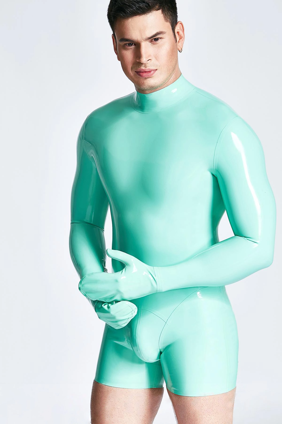 Latex Male Sleeveless Codpiece Surfsuit