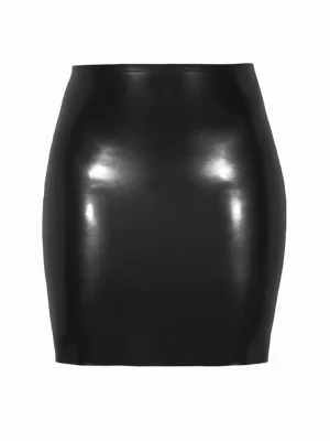 Latex Zip Mini Skirt