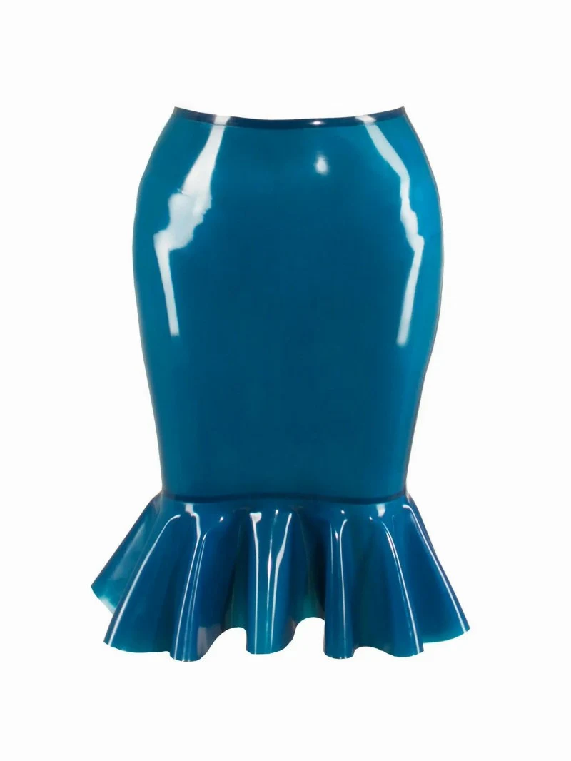 Latex Zip Mini Skirt