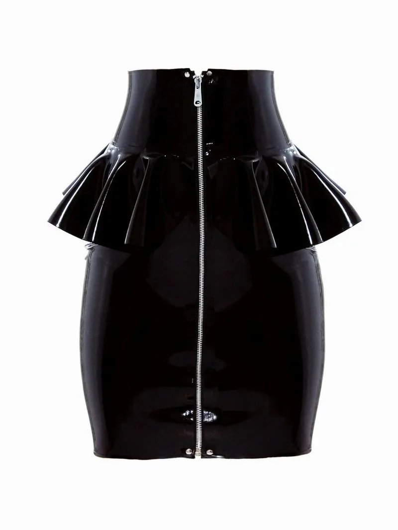 Latex Dahlia Pencil Skirt