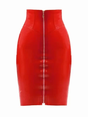 Latex Dahlia Pencil Skirt