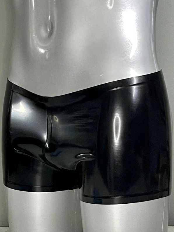 Latex Black All Round Zip Shorts