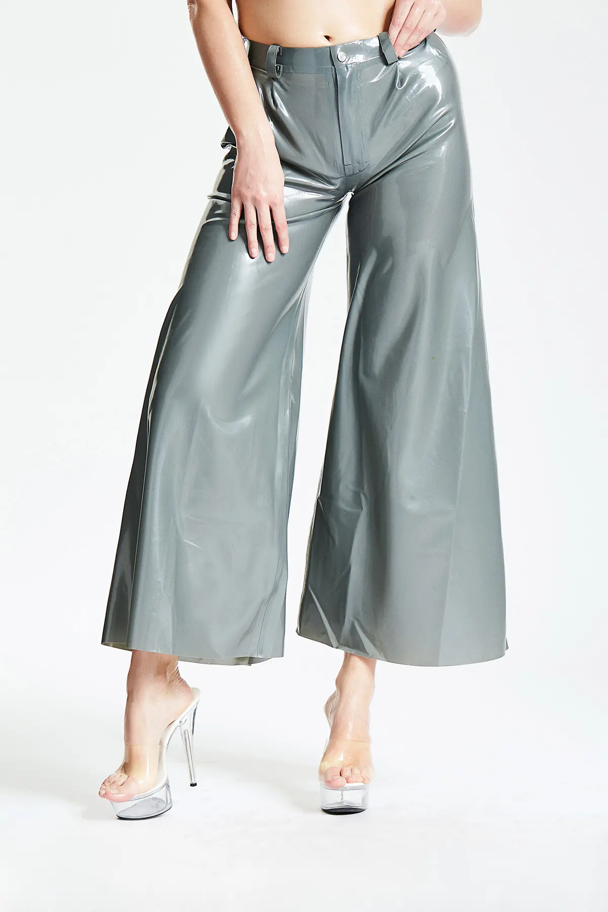 Latex HIgh-Waisted Harem Pants