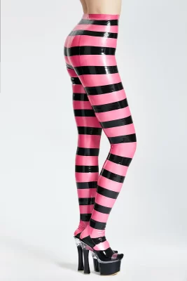 Latex Candy Striped Latex Tights