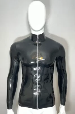 Latex Hi Top Front Zip Long Sleeve T-Shirt