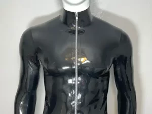 Latex Hi Top Front Zip Long Sleeve T-Shirt