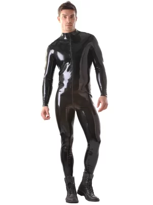 Latex Catsuit With Front Through Zip